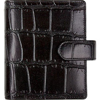 1311-Cj pocket leer organizer Zwarte crocoprint