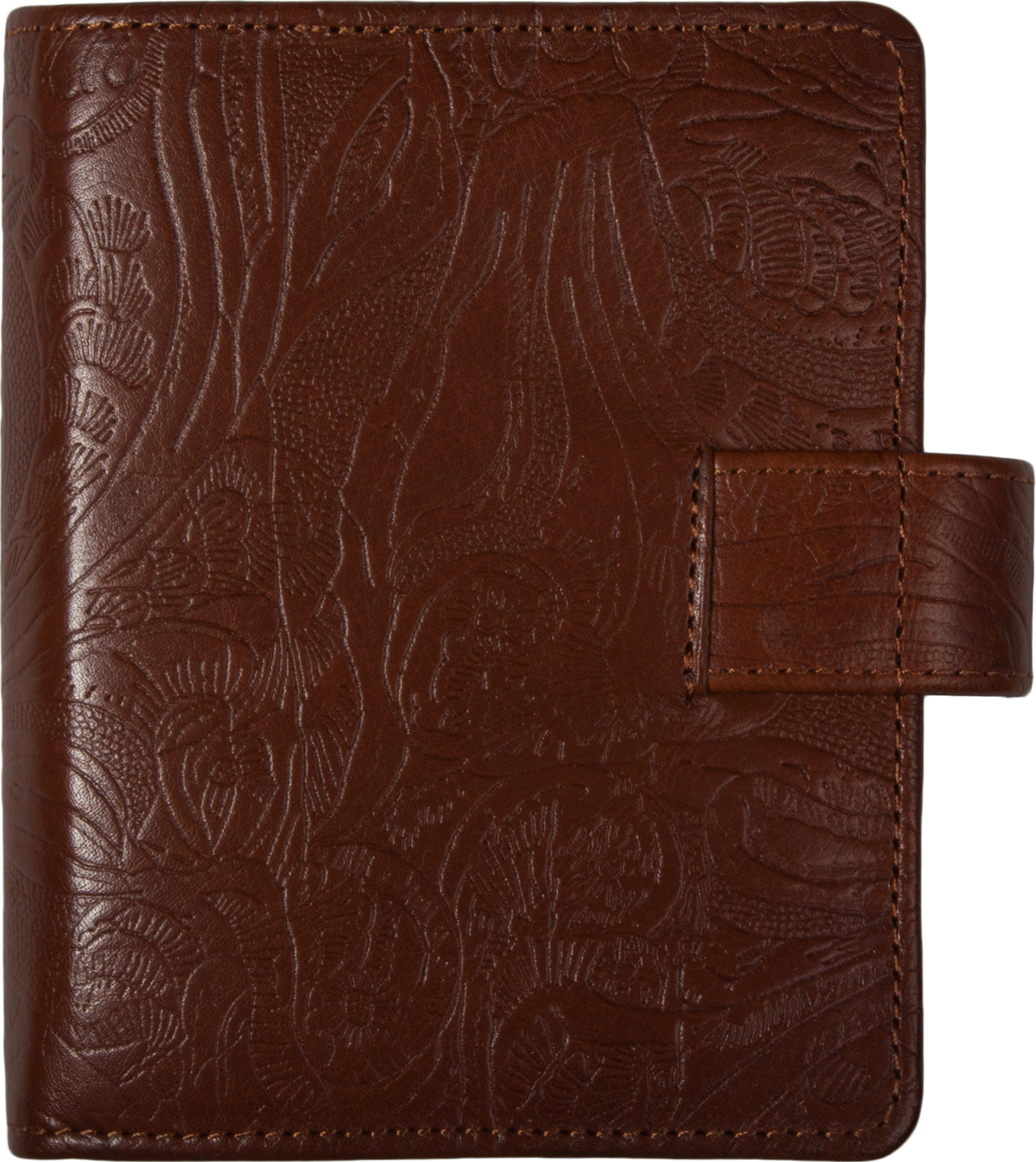 1311-Cy Pocket leer organizer – bruin bloemenprint