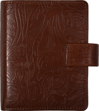 1311-Cy Pocket leer organizer – bruin bloemenprint
