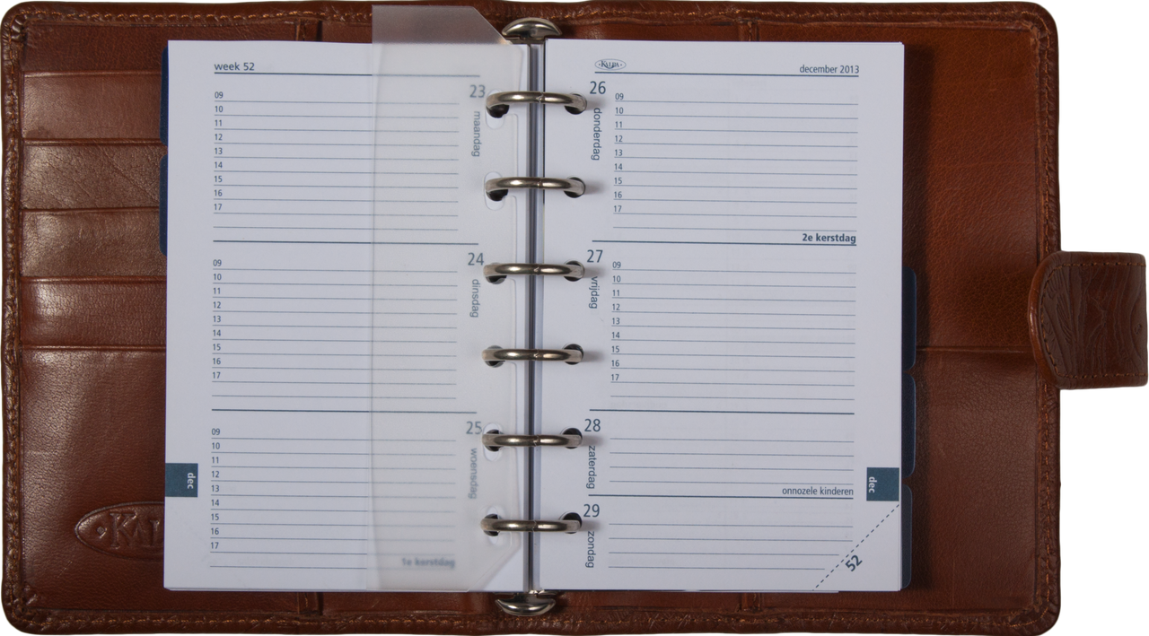 1311-Cy Pocket leer organizer – bruin bloemenprint