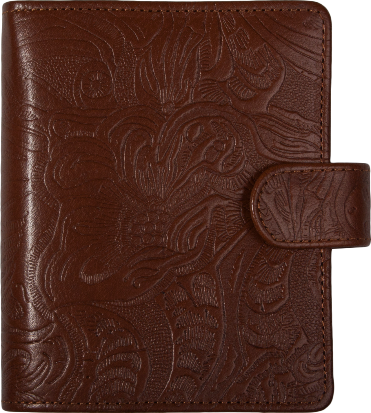 1311-Cy Pocket leer organizer – bruin bloemenprint