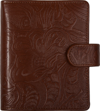 1311-Cy Pocket leer organizer – bruin bloemenprint