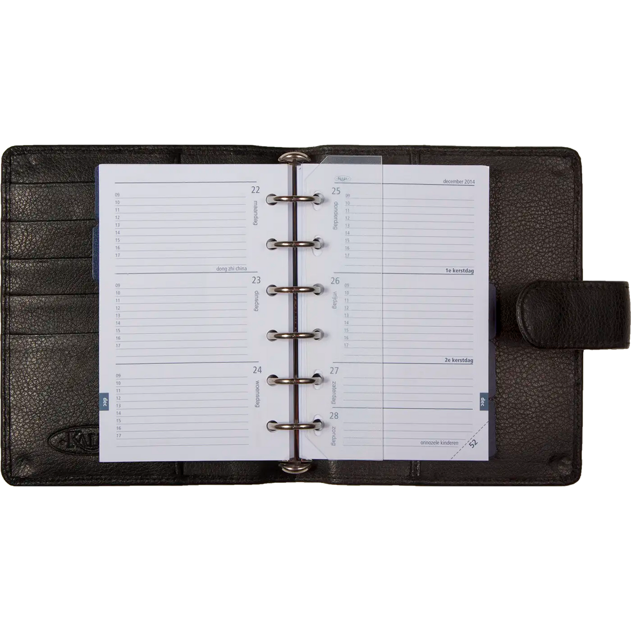 1311-Z Recargable Pocket Planificador Organizer Chennai cuero negro