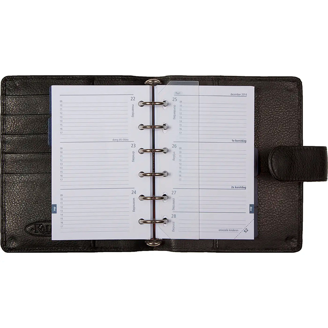 1311-Z Recargable Pocket Planificador Organizer Chennai cuero negro
