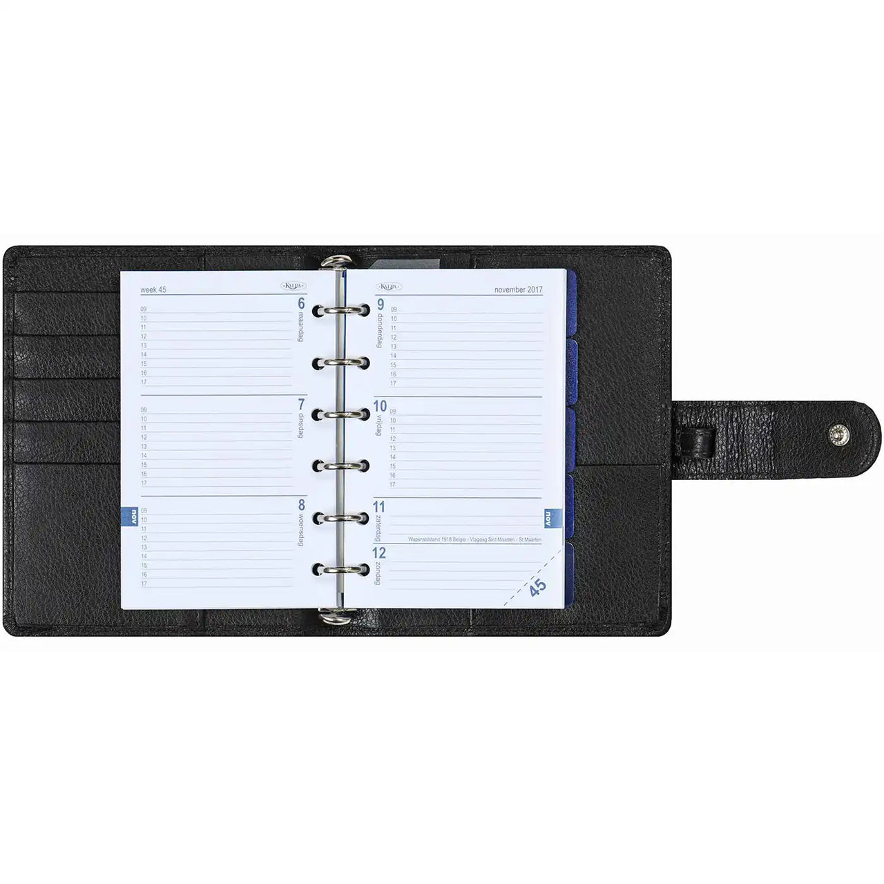 Kalpa Handmade Leather Refillable Pocket Planner Organizer Black 