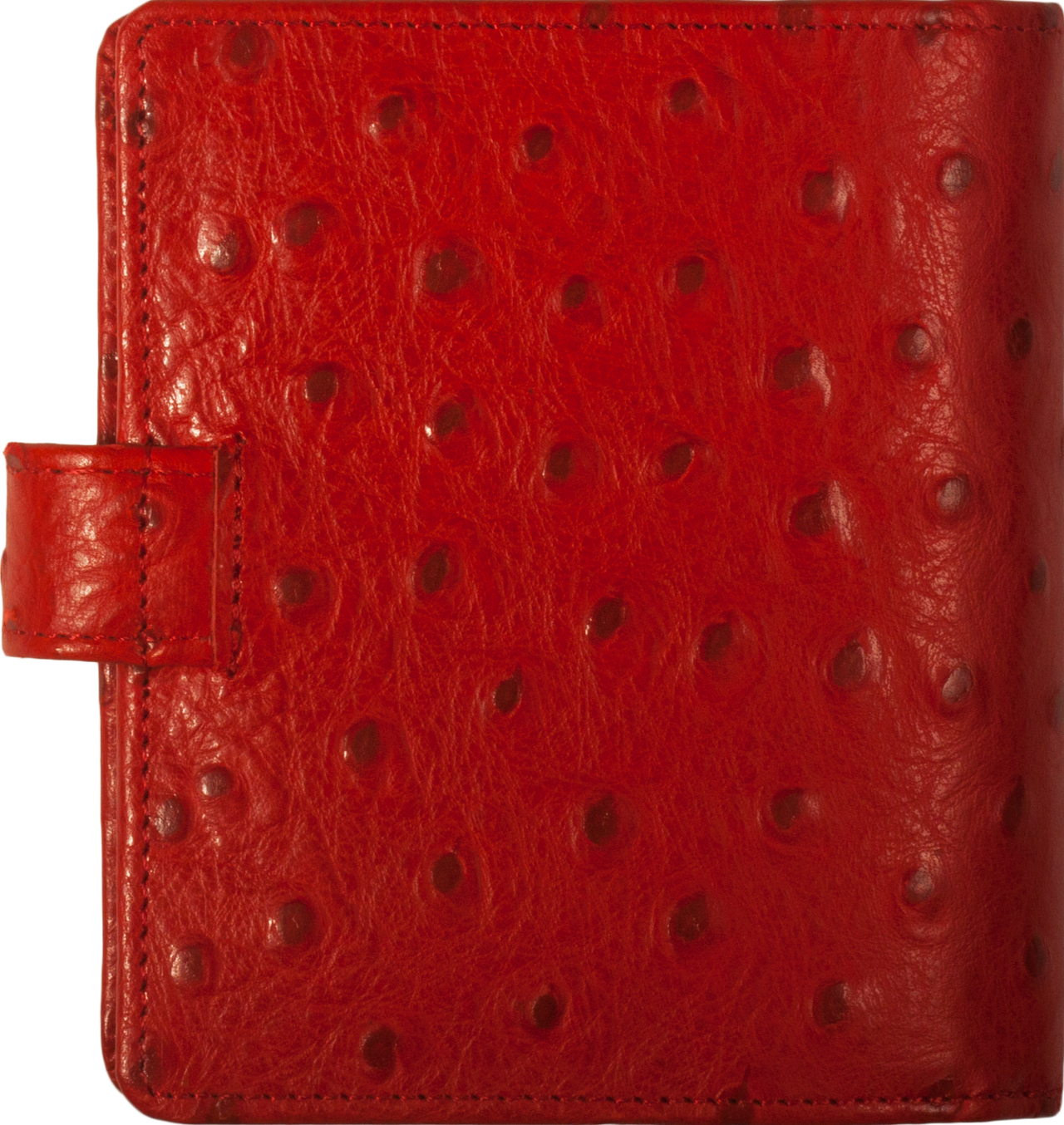1401-Sr Mini organizer, rode struisvogelprint – leer