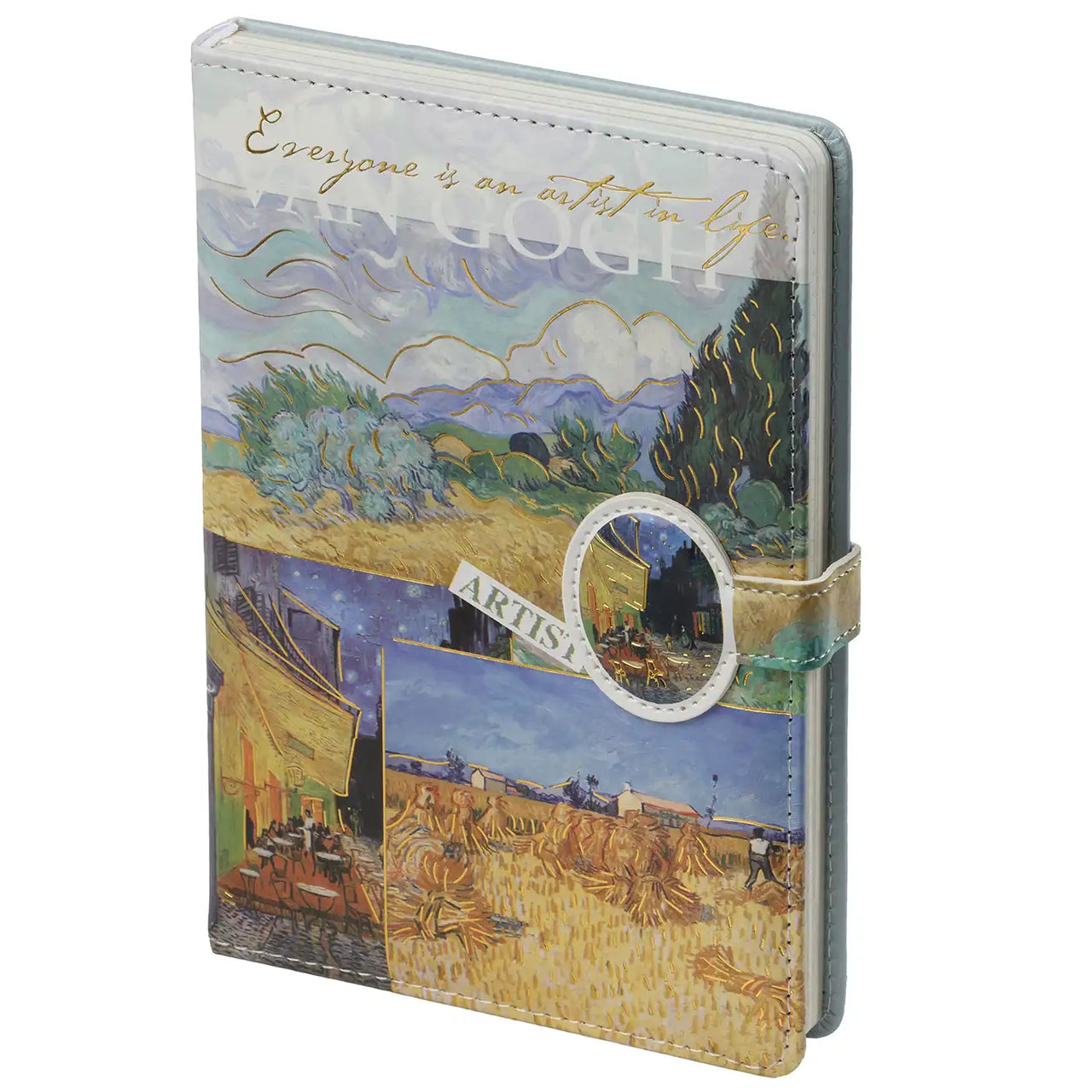 D6311-1 Carnet d'art Van Gogh – Bleu clair Édition « Tout le monde est un artiste dans la vie »