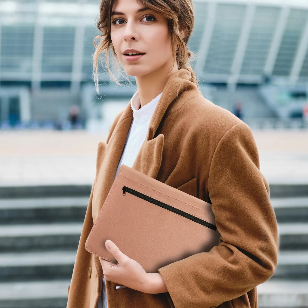 2400-72 A4 Alpstein schrijfmap pastelroze groen