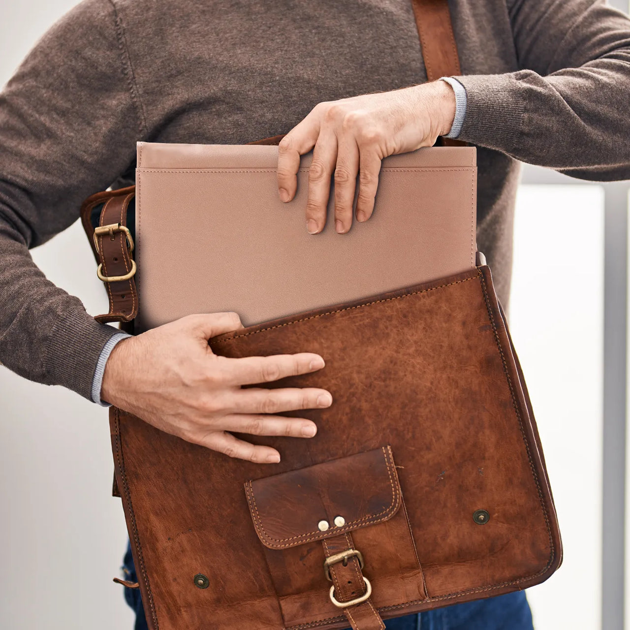 2400-72 A4 Alpstein schrijfmap pastelroze groen