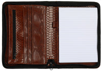 2500-74 A5 Pasta de escrita com zíper Croco Brown
