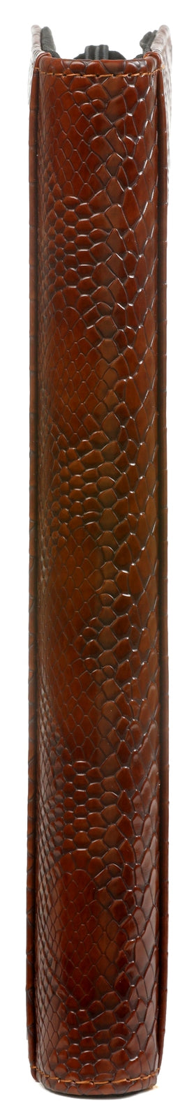 2500-74 A5 Pasta de escrita com zíper Croco Brown