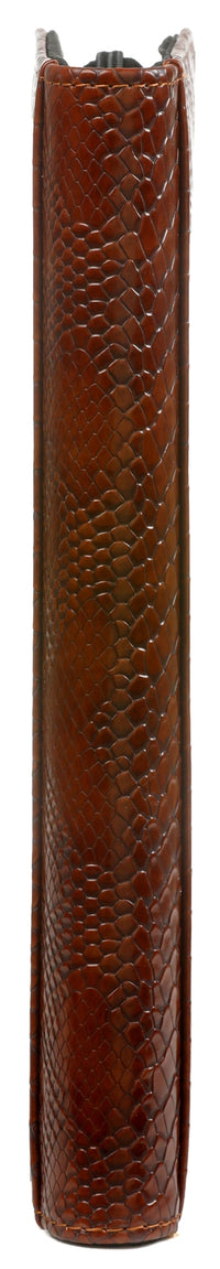 2500-74 A5 Pasta de escrita com zíper Croco Brown