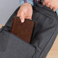 2500-74 A5 Schrijfmap met ritssluiting croco bruin