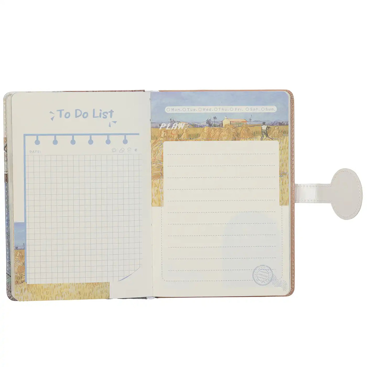D6311-1 Carnet d'art Van Gogh – Bleu clair Édition « Tout le monde est un artiste dans la vie »