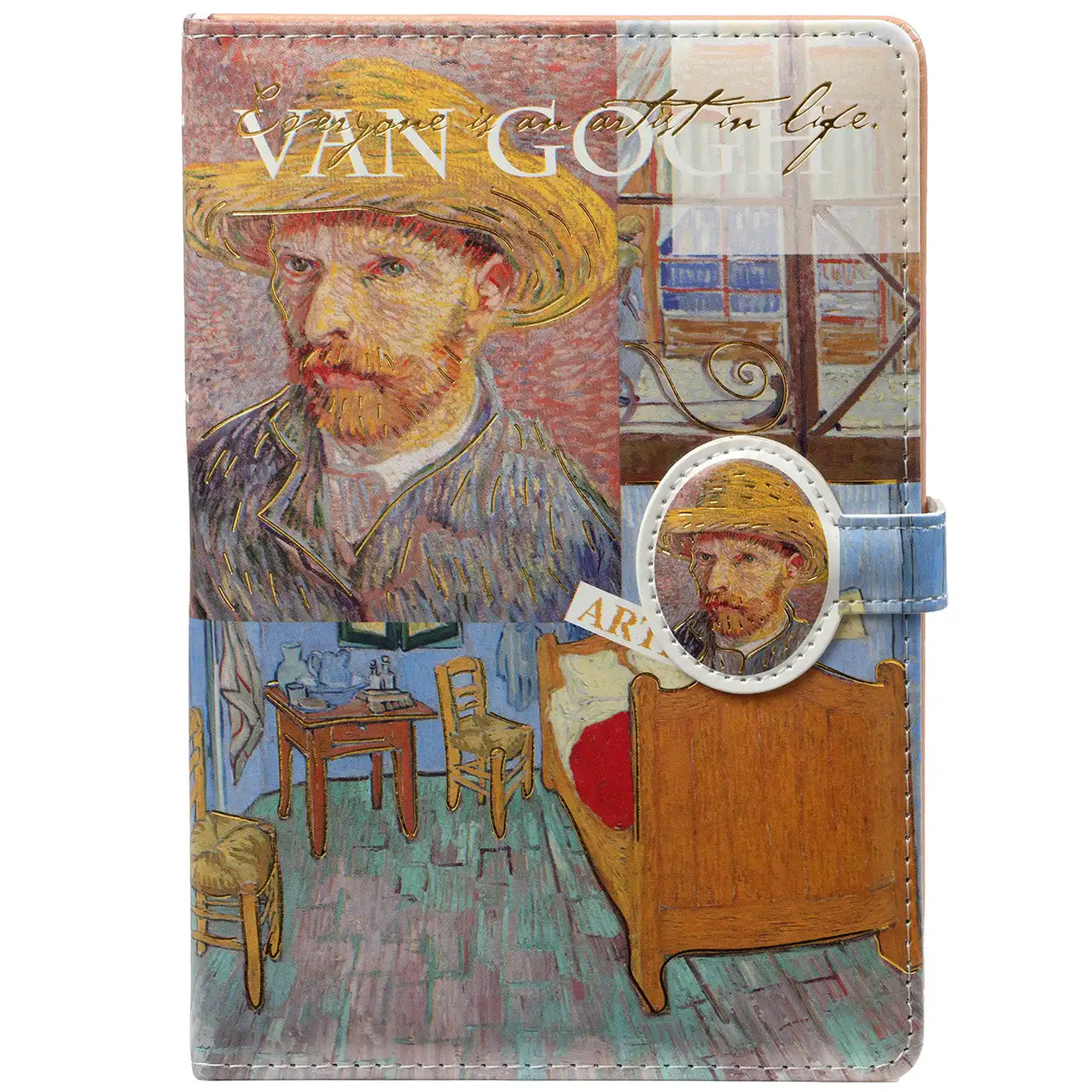 D6311-1 Carnet d'art Van Gogh – Bleu clair Édition « Tout le monde est un artiste dans la vie »