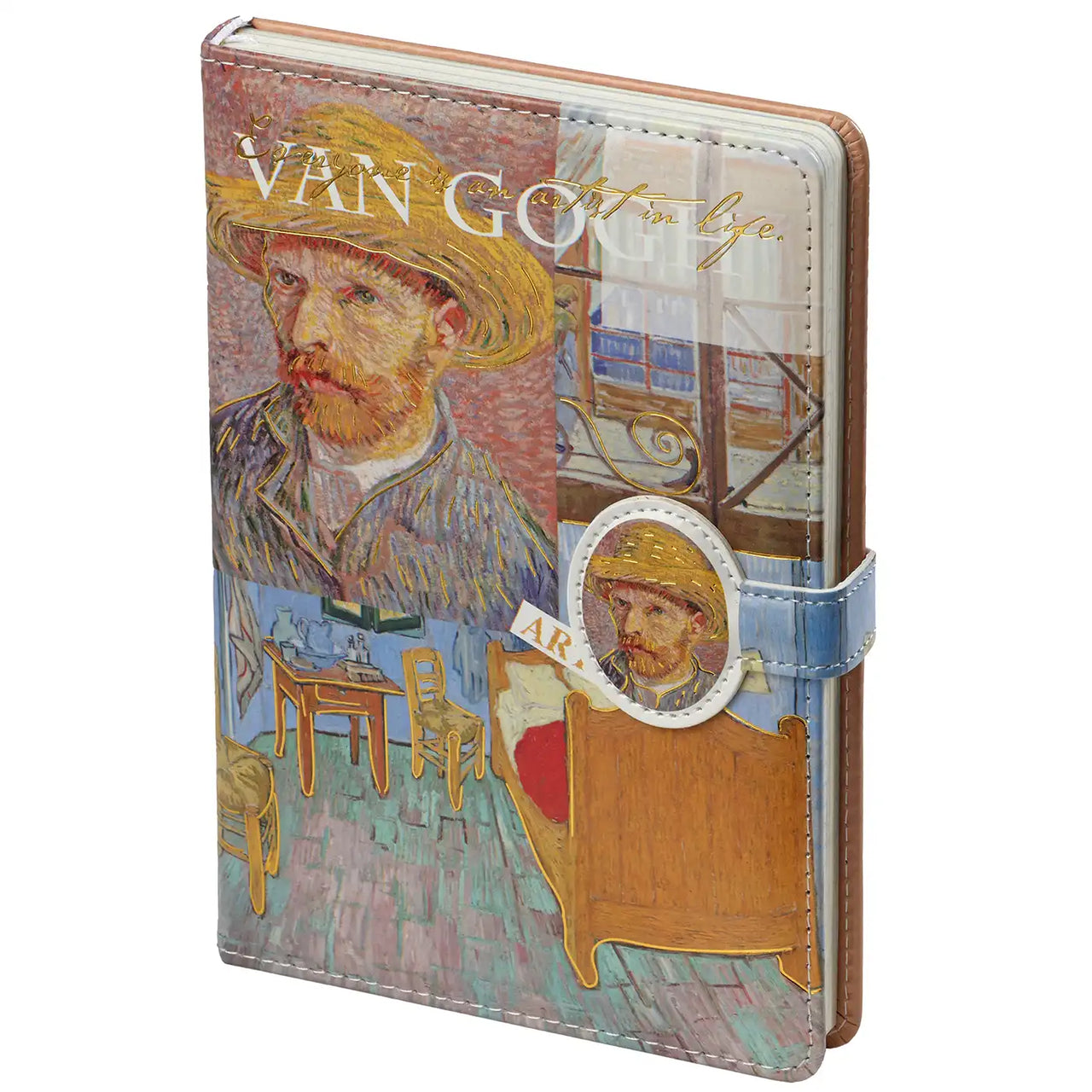 D6311-1 Carnet d'art Van Gogh – Bleu clair Édition « Tout le monde est un artiste dans la vie »