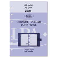 6401-26 210 x 144 mm A5 Planner Organizer Refills Daily EN NL (a bit rust on the ringbinder!) + Storage Folder 2026