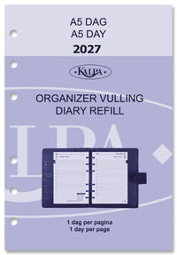 6301-27 210 x 144 mm A5 Planner Refills 1 day per page complete 2026 NL EN