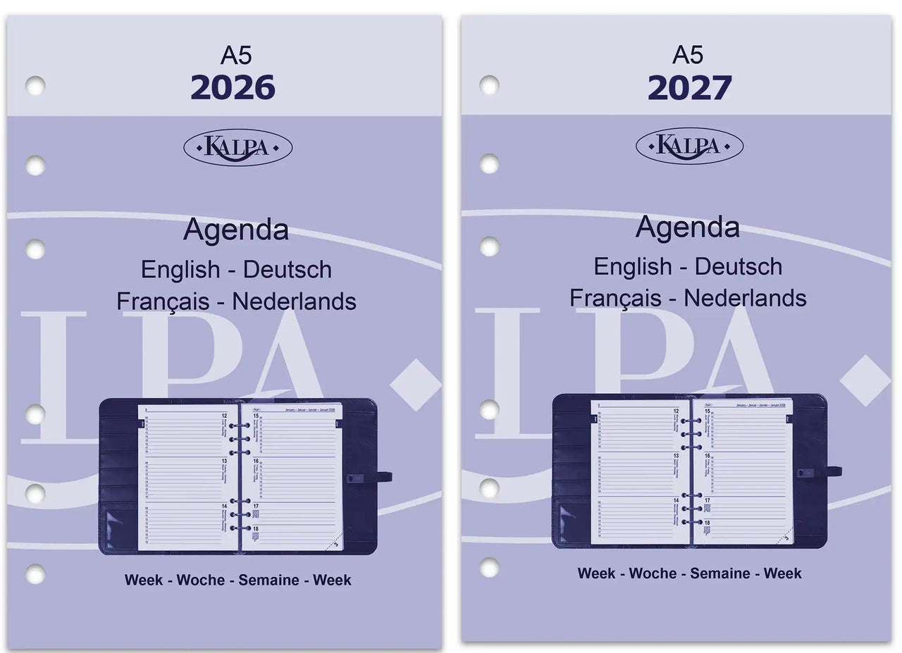 6206-26-27 210 x 144 mm A5 La agenda inserta semanalmente en de fr nl 2026 2027