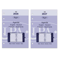 Kalpa A5 weekly planner refills for 2026 and 2027 DE FR NL EN