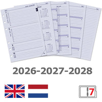 6207-26-27-28 210 x 144 mm A5 Organizer Papel NL EN 2026 2027 2028