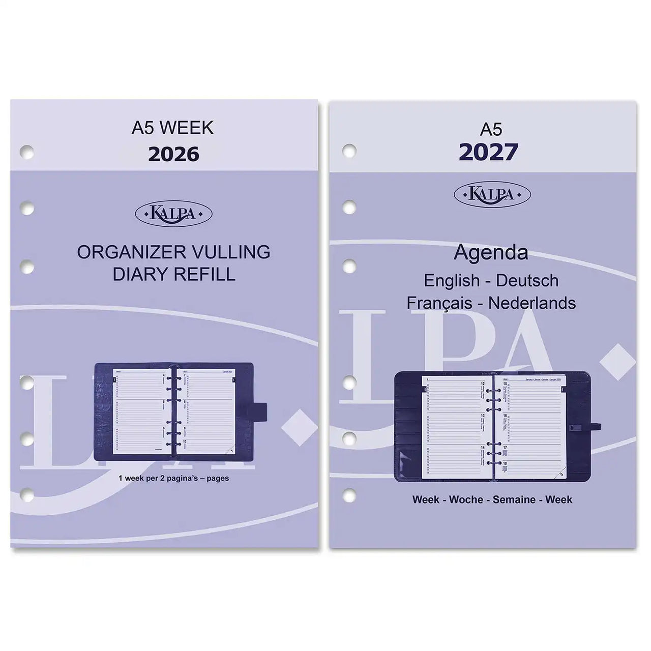 A5 2026 and 2027 weekly diary refills by Kalpa