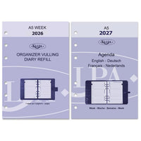 6406-26-27 210 x 144 mm A5 Binder Refills Weekly EN DE FR NL (a bit rust on the ringbinder!) + Storage Folder 2026 2027
