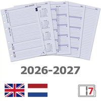 Kalpa A5 diary inserts 2026–2027 EN NL with weekly layout