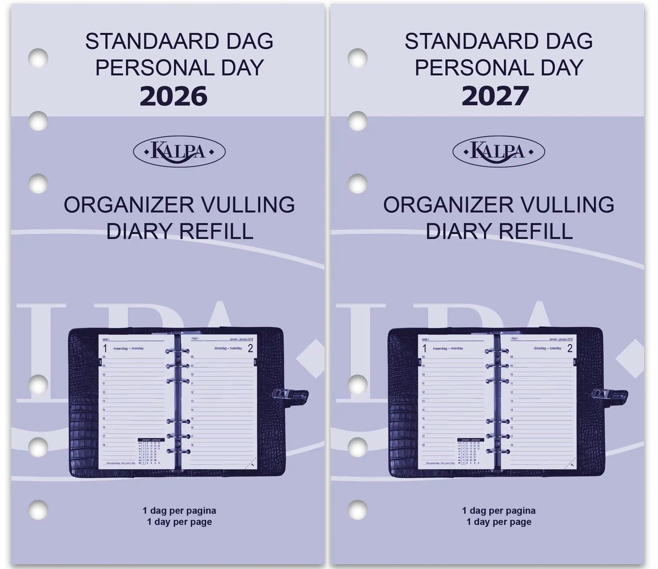 6311-26-27 170 x 95 mm Personal Agenda Planner Recarga Daily Complete Set en NL 2026 2027