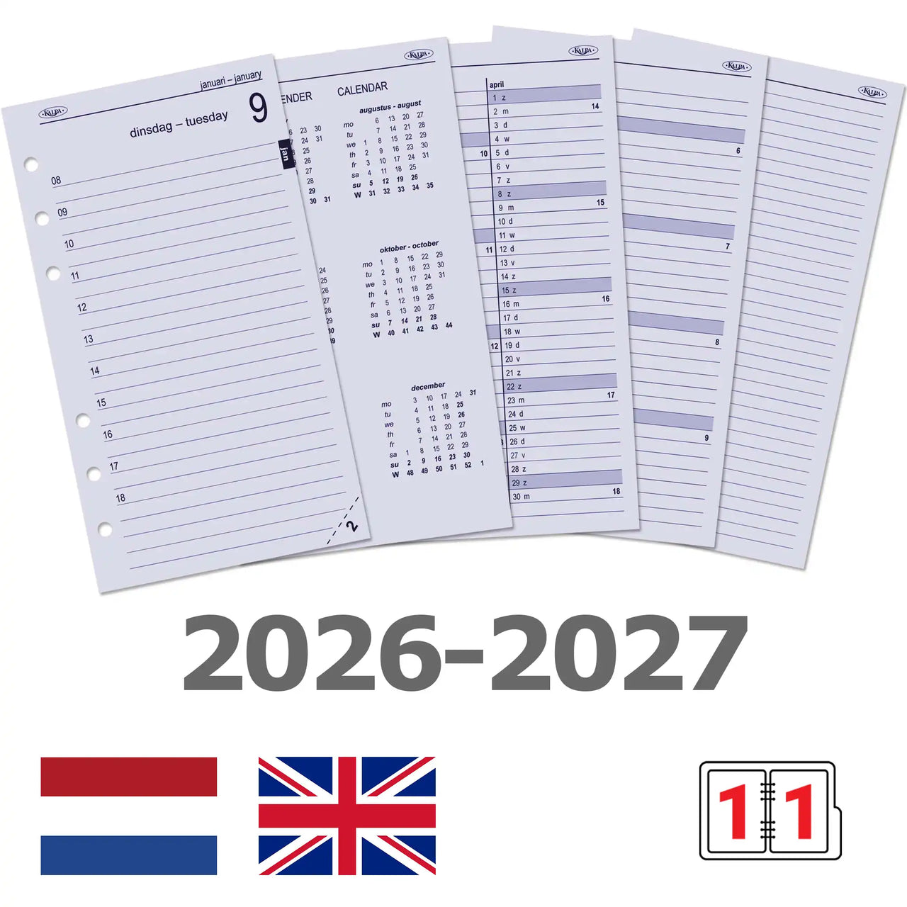 6221-26-27 150 x 95 mm Senior Agenda recargas diarias nl 2026 2027