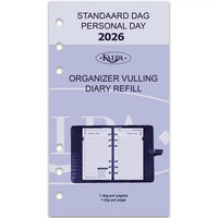 Personal Daily Refill 2026 NL EN with 6 ring holes and 1 day per page diary format