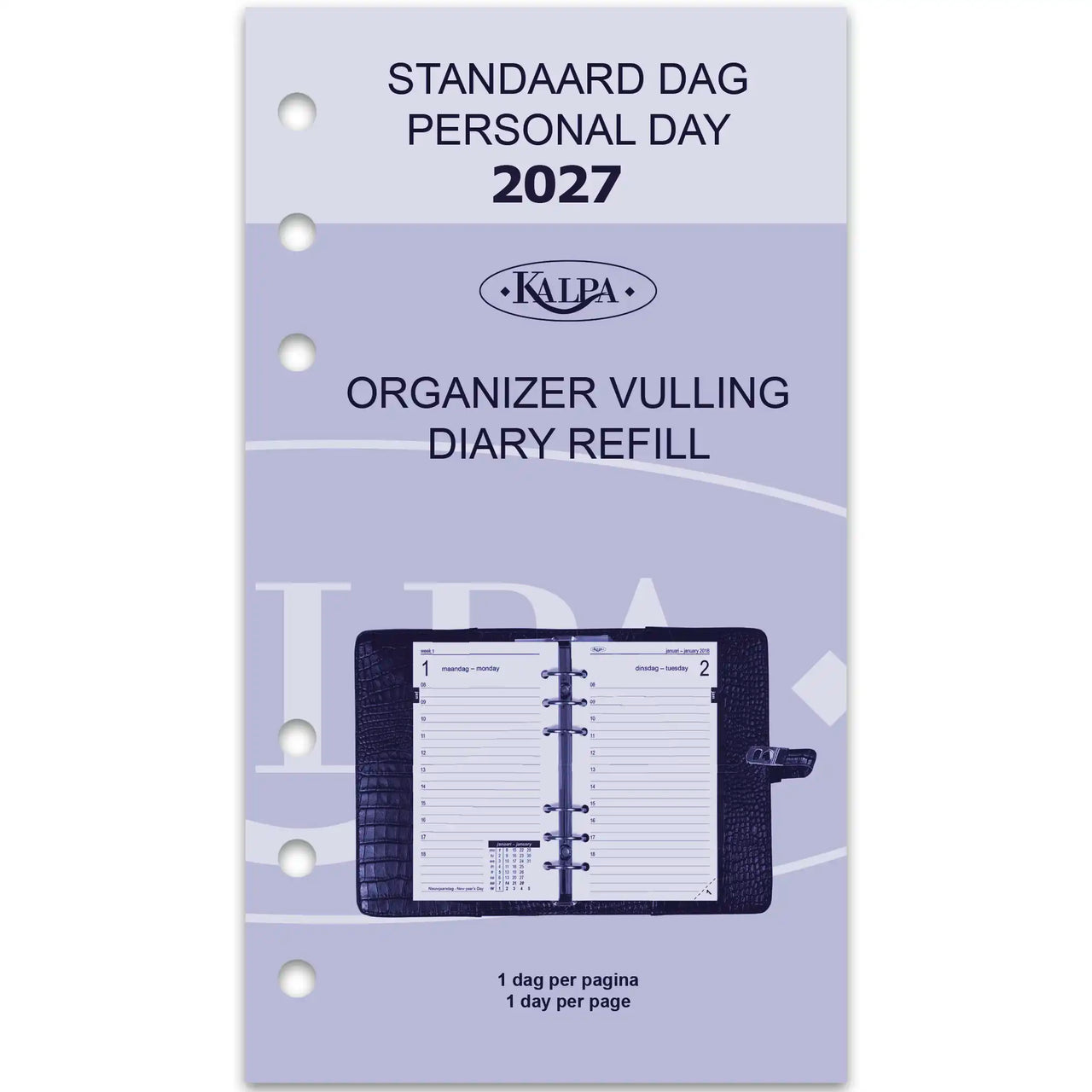 6311-27 170 x 95 mm Personal Agenda Planner Reabla diario Complete Set en NL 2027