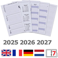 6216-25-26-27 170 x 95 mm Papel de recarga del planificador del planificador personal En de FR 2025 2026 2027