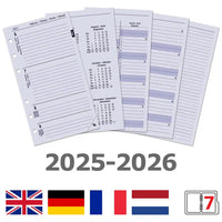 6216-25-26 170 x 95 mm Personal Ring Binder Agenda Refills EN FR DE NL  2025 2026