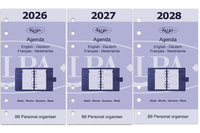 6316-26-27-28 170 x 95 mm Personal Binder Agenda Refills Complete Set Weekly EN DE FR NL 2026 2027 2028