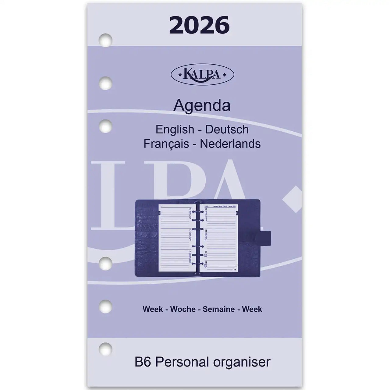 Buy Kalpa Personal 6 Ring Diary Inserts Complete Set Weekly EN DE FR NL 2026