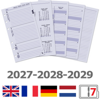 6216-27-28-29 170 x 95 mm Personal Agendaplanner Vulling Papier EN DE FR NL  2027 2028 2029