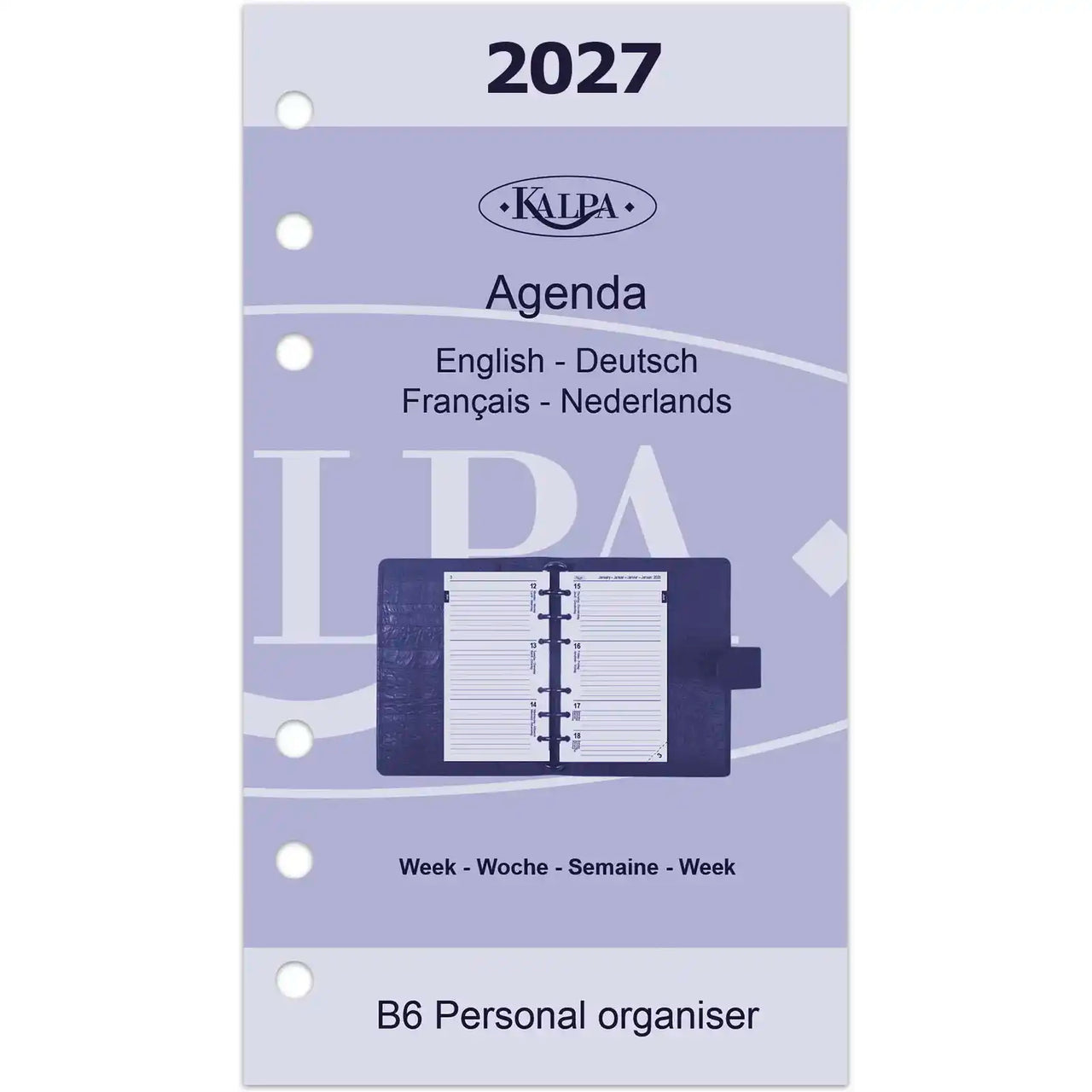 6216-27 170 x 95 mm Personal Agenda-invoegpapier EN DE FR NL 2027