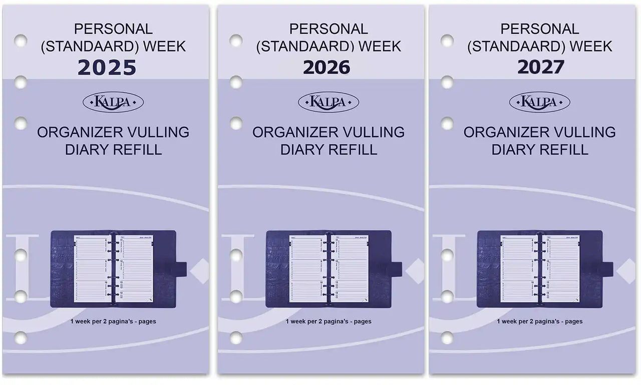 6317-25-26-27 170 x 95 mm Personal Planer Organizer Nachfüllungen wöchentlich komplettes Set nachfüllen NL EN   2025 2026 2027