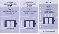 6217-27-28-29 170 x 95 mm Personal Agendabinder Vulling Week NL EN 2027 2028 2029
