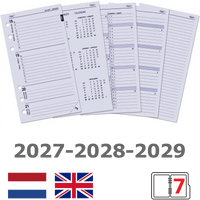 6217-27-28-29 170 x 95 mm Personal Agendabinder Vulling Week NL EN 2027 2028 2029