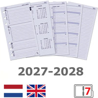 6217-27-28 170 x 95 mm Personal Semana de recambios de agenda de la agenda nl EN 2027 2028