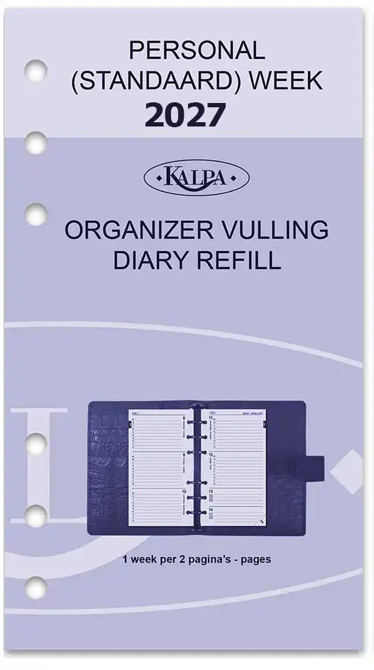 6317-27 170 x 95 mm Personal 6 Ring Agenda Organizer Inserts Weekly Complete Set 2027
