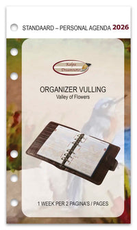 Kalpa Personal 6 Ring Agenda Refill 2026 NL EN Valley of Flowers with weekly layout 1 week on 2 pages