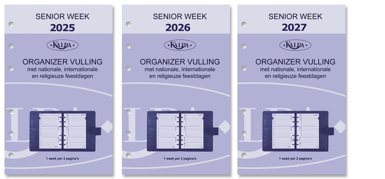 6227-25-26-27 150 x 95 mm Senior Agenda Planer Nachfüllungen wöchentlich nachfüllen NL