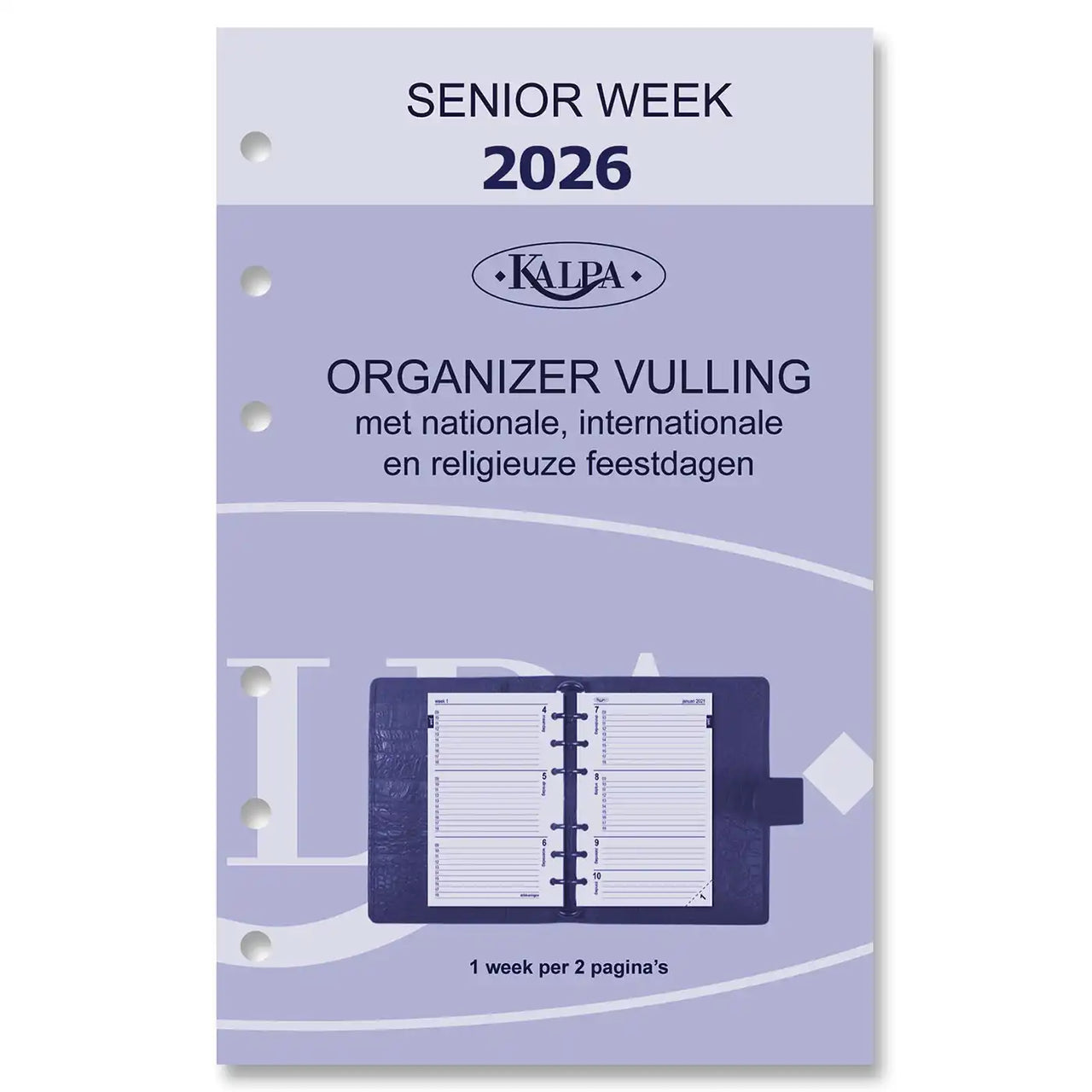 Senior Weekly Agenda Refill 2026 NL with national, international, and religious holidays – 1 week on 2 pages