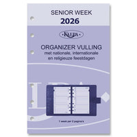 Senior Weekly Agenda Refill 2026 NL with national, international, and religious holidays – 1 week on 2 pages