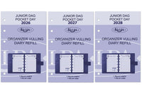 6331-26-27-28 125 x 80 mm Pocket Planner Organizer Vulling 1 Dag per Pagina  Jaardoos EN NL  en 2026 2027 2028