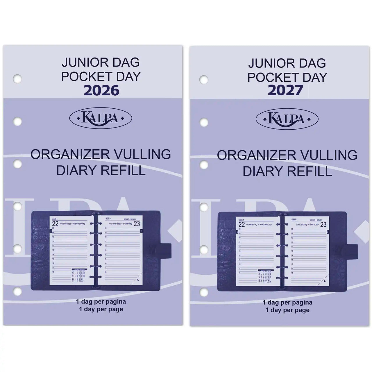 6331-26-27 125 x 80 mm Pocket Planner Organizer Vulling 1 Dag per Pagina  Jaardoos EN NL  en 2026 2027