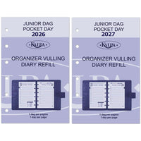 6331-26-27 125 x 80 mm Pocket Planner Organizer Vulling 1 Dag per Pagina  Jaardoos EN NL  en 2026 2027